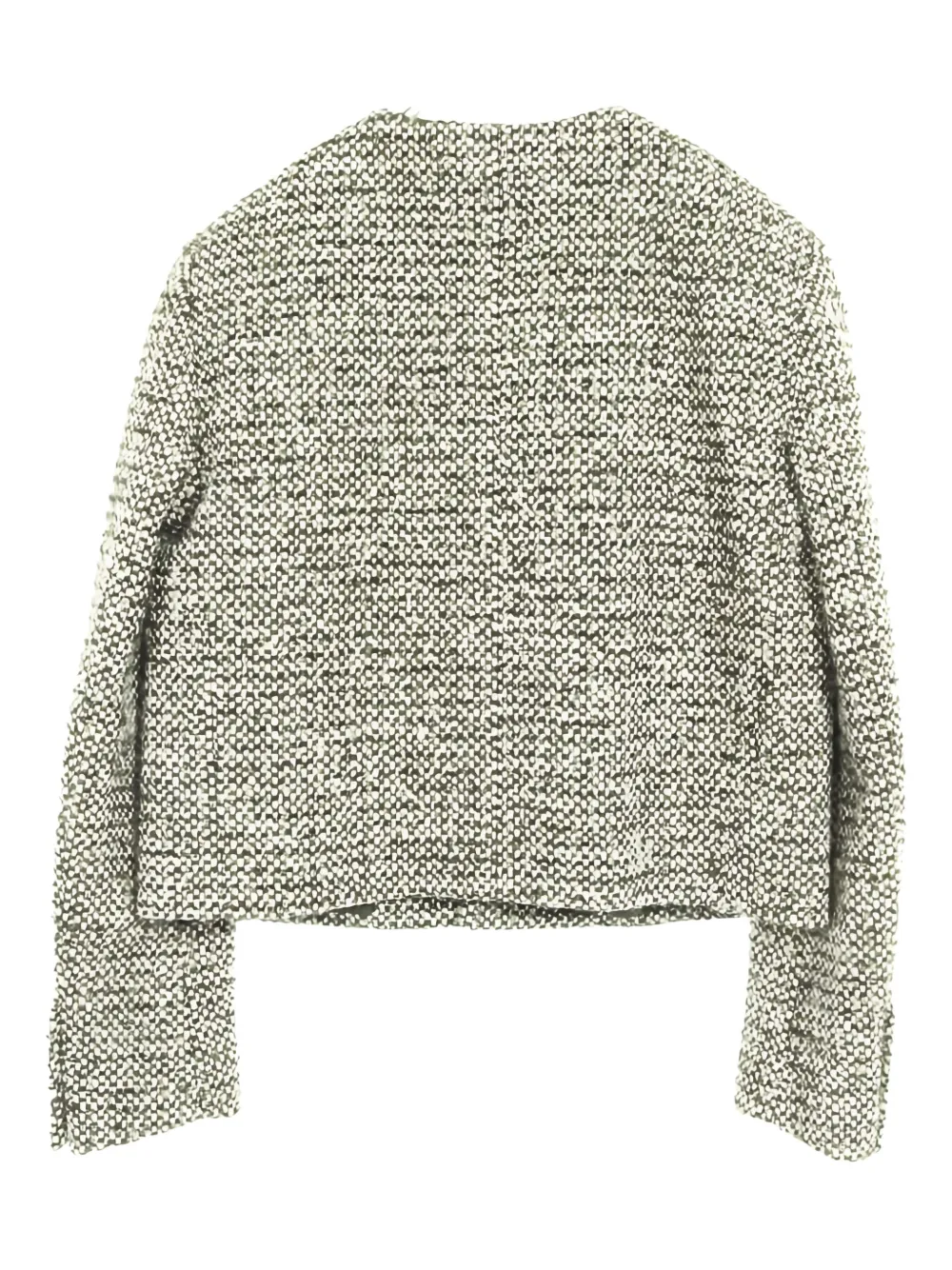 Pre-owned Celine 2010s Tweed Button Jacket In Green