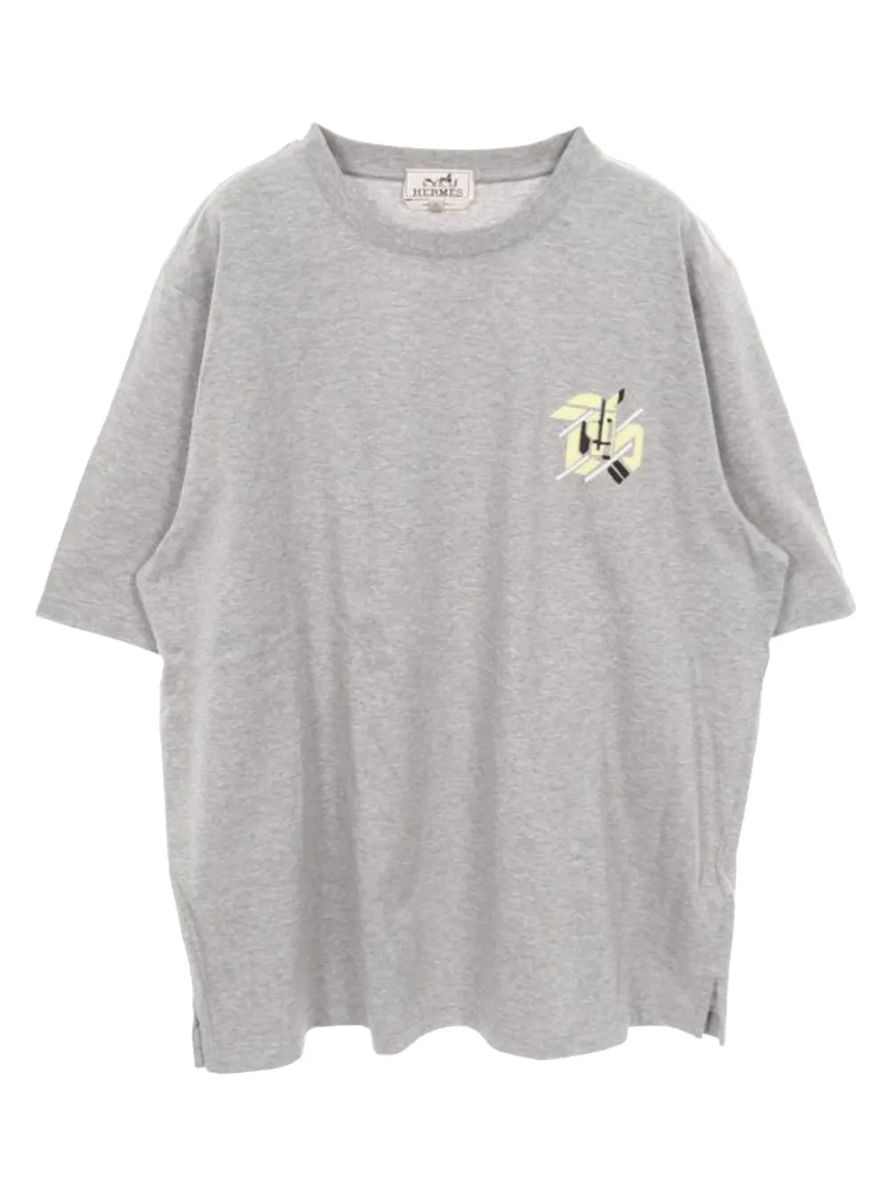 Hermès Pre-Owned 2020s leather-patch crew-neck T-shirt | Image 2