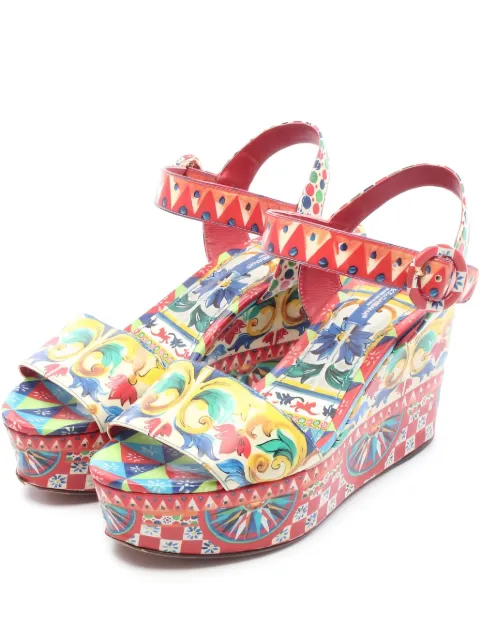Dolce & Gabbana Pre-Owned صندل بطبعة بلاتفورم وكعب 90 ملم من عقد الألفينيات