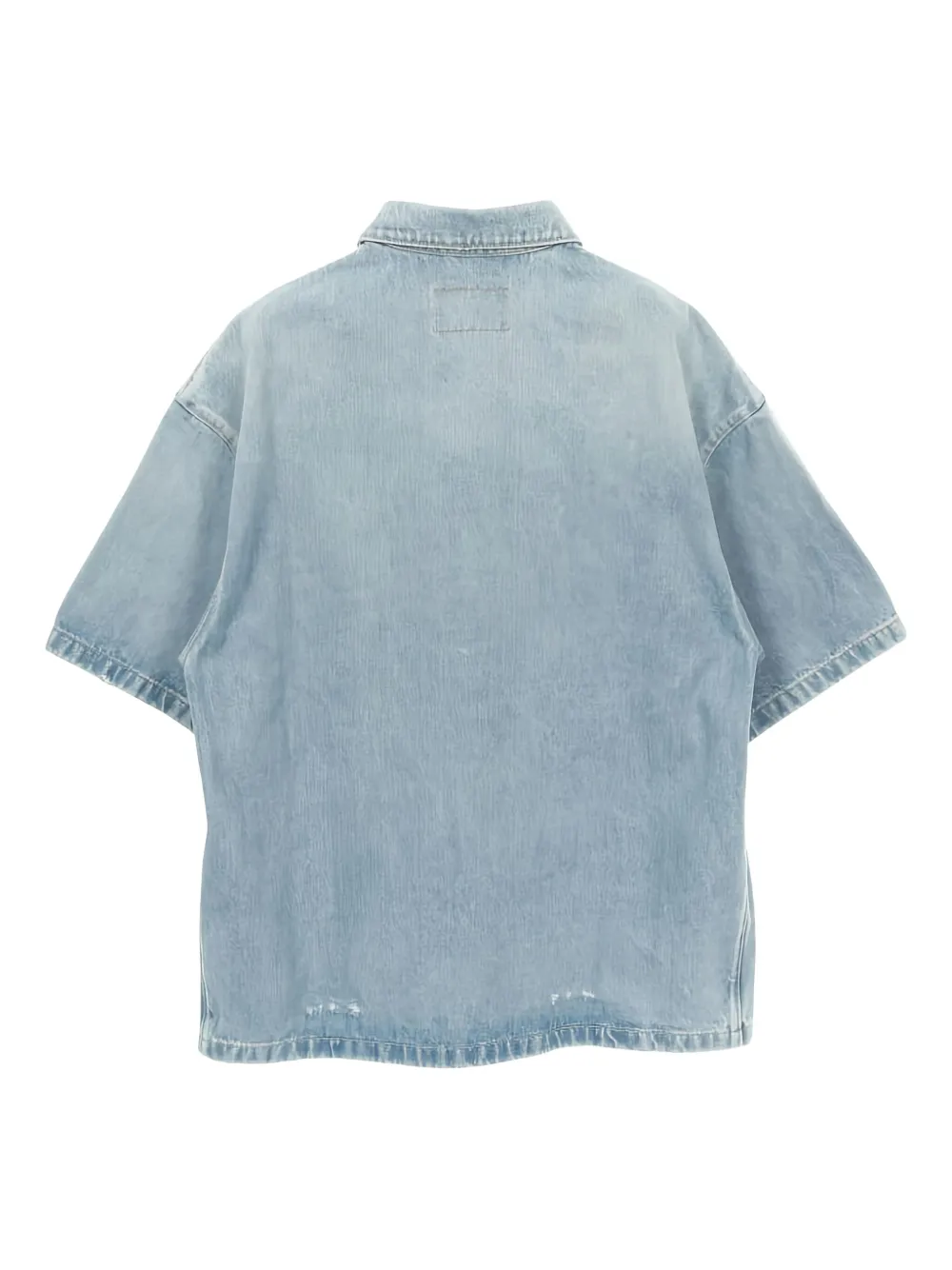 Prada Pre-Owned 2010s logo-plaque denim shirt | Image 2