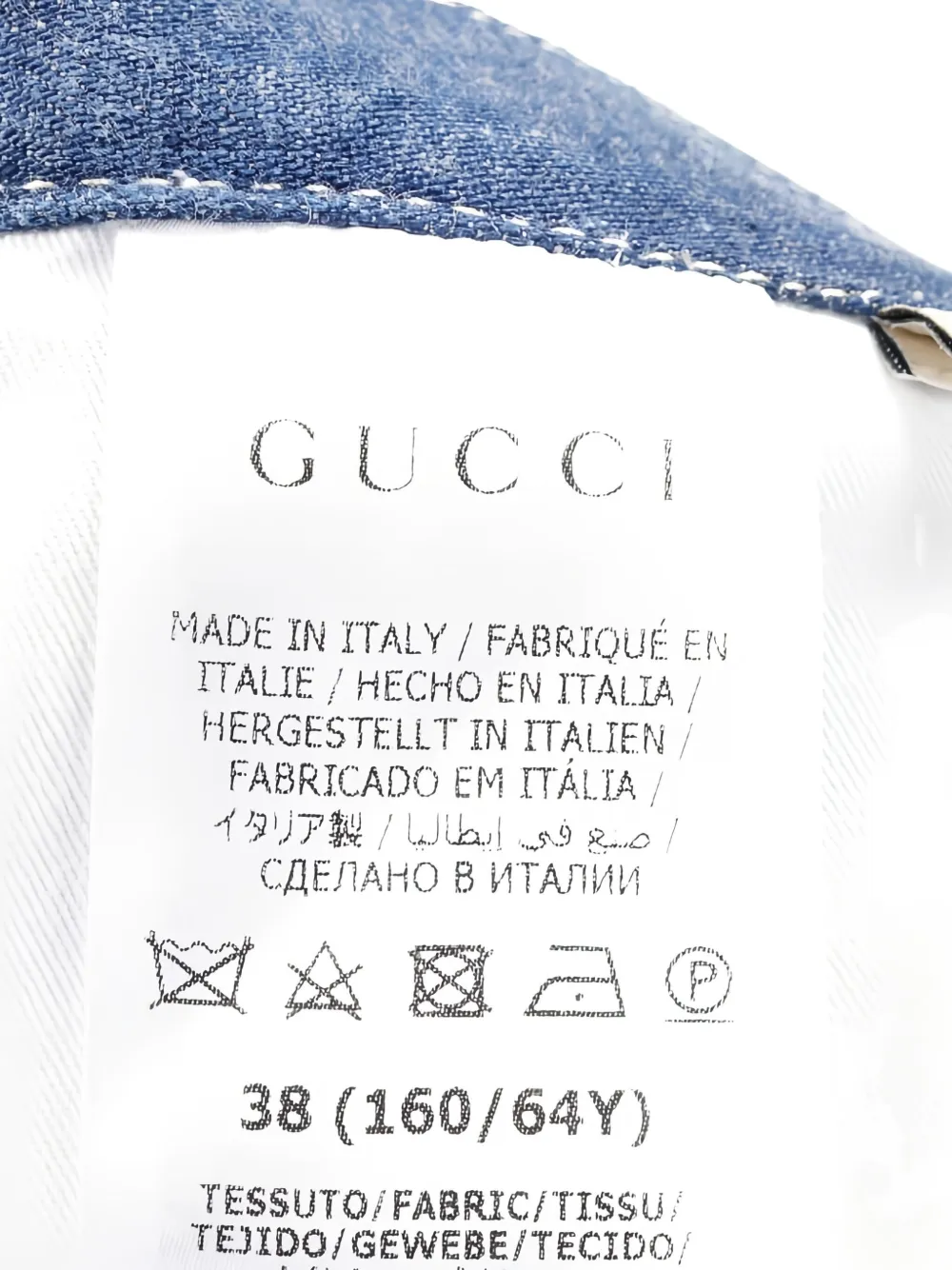 Pre-owned Gucci Slit Denim Skirt In Blue