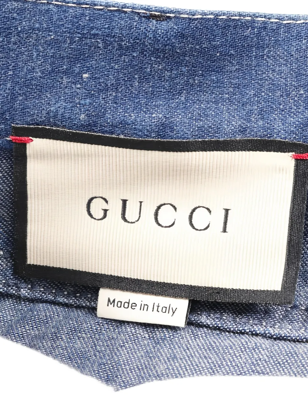 Pre-owned Gucci Slit Denim Skirt In Blue
