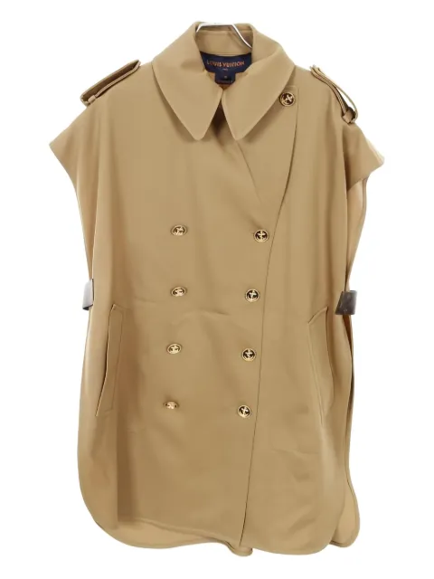 Louis Vuitton Pre-Owned 2020s sleeveless double-breasted wool  cape