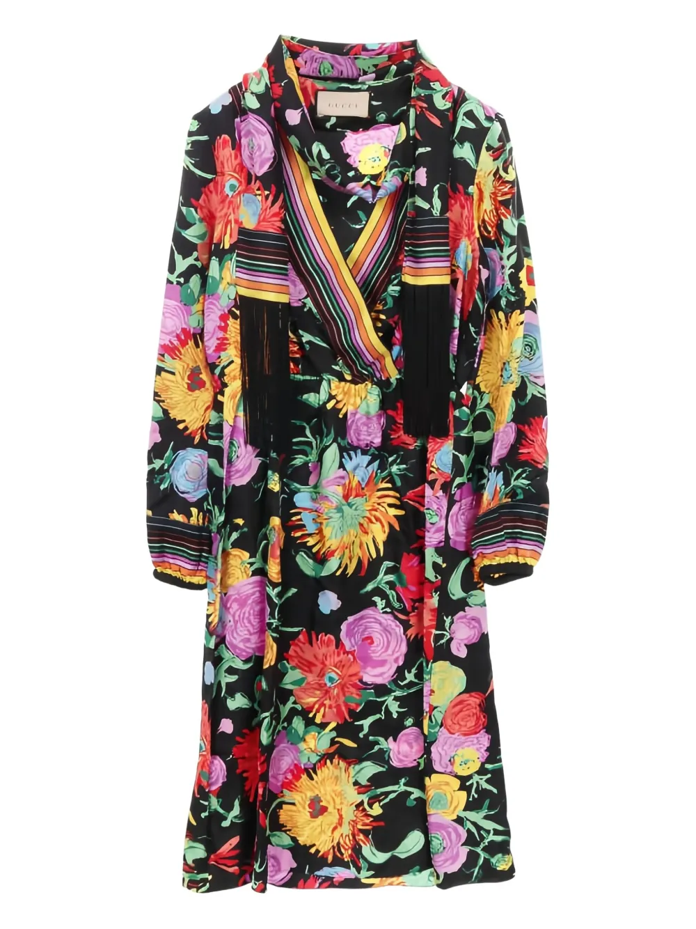 Gucci Pre-Owned x Ken Scott floral silk dress | Black | Image 1