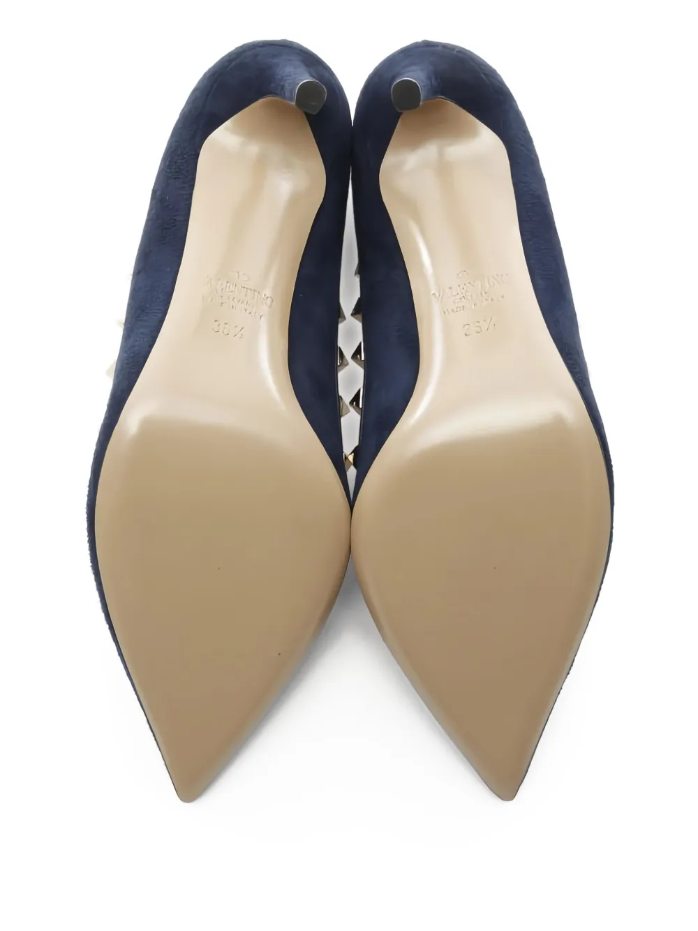 Pre-owned Valentino Garavani 2020s 80mm Suede Pumps In Blue