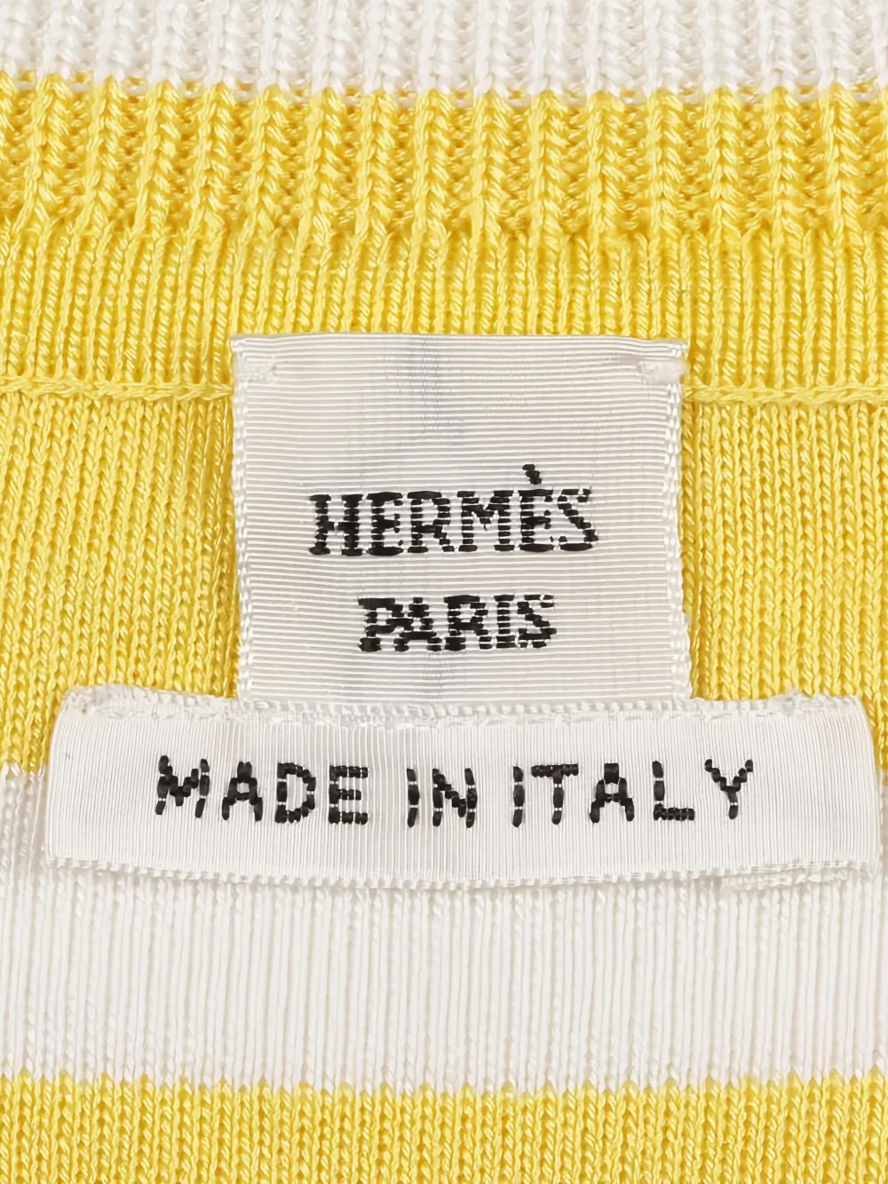 Pre-owned Hermes 2010s Stripes Silk Cardigan In Yellow