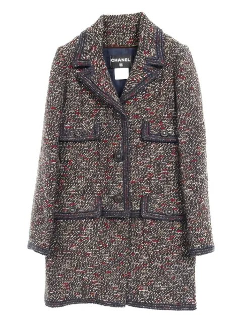 CHANEL Pre-Owned 1986-1988 button tweed coat