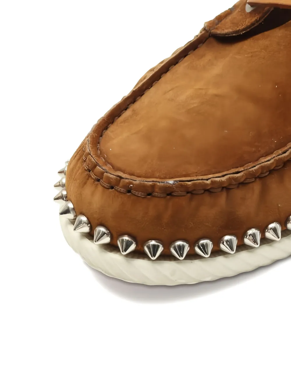 Pre-owned Christian Louboutin 2000s Spike-studs Boots In Brown
