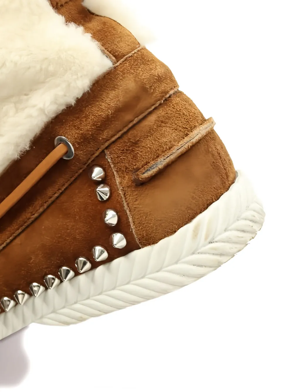 Pre-owned Christian Louboutin 2000s Spike-studs Boots In Brown