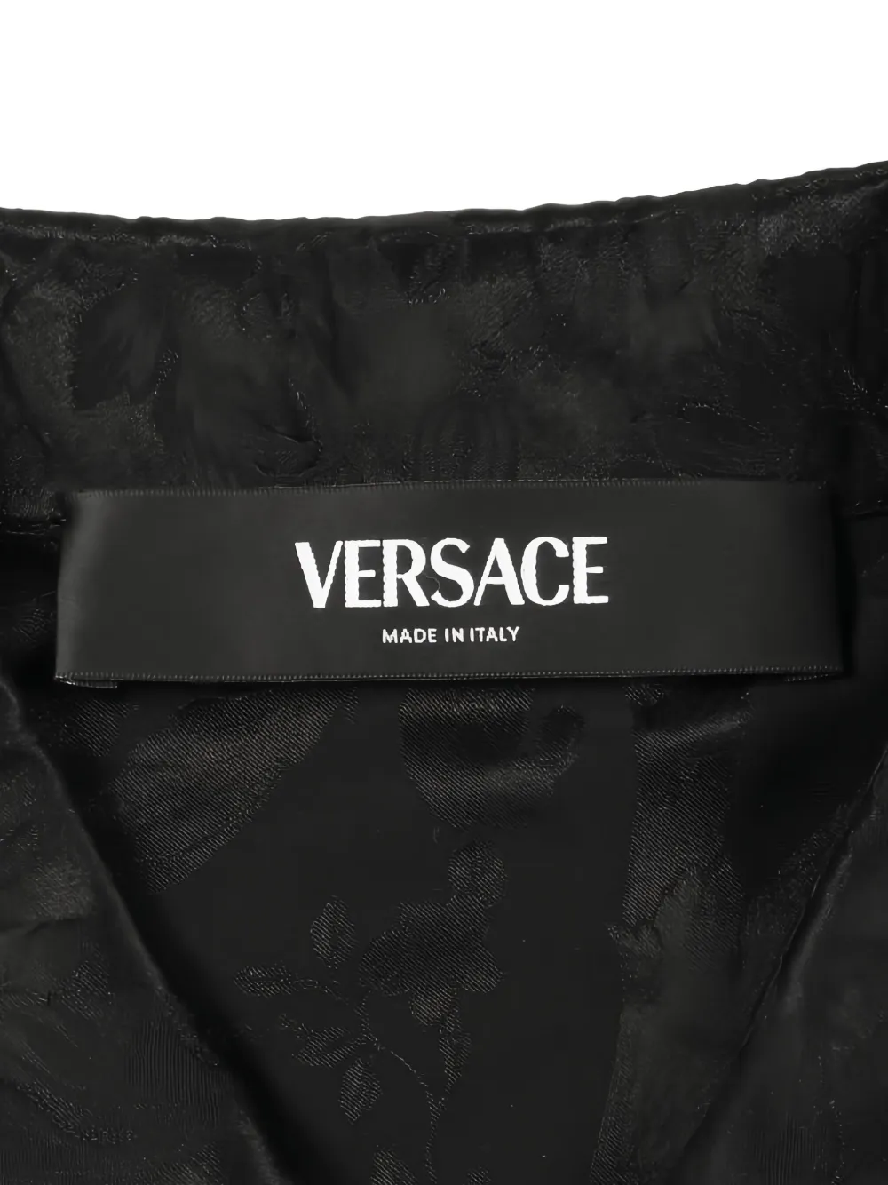 Pre-owned Versace 00s Jacquard-pattern Dress In Black