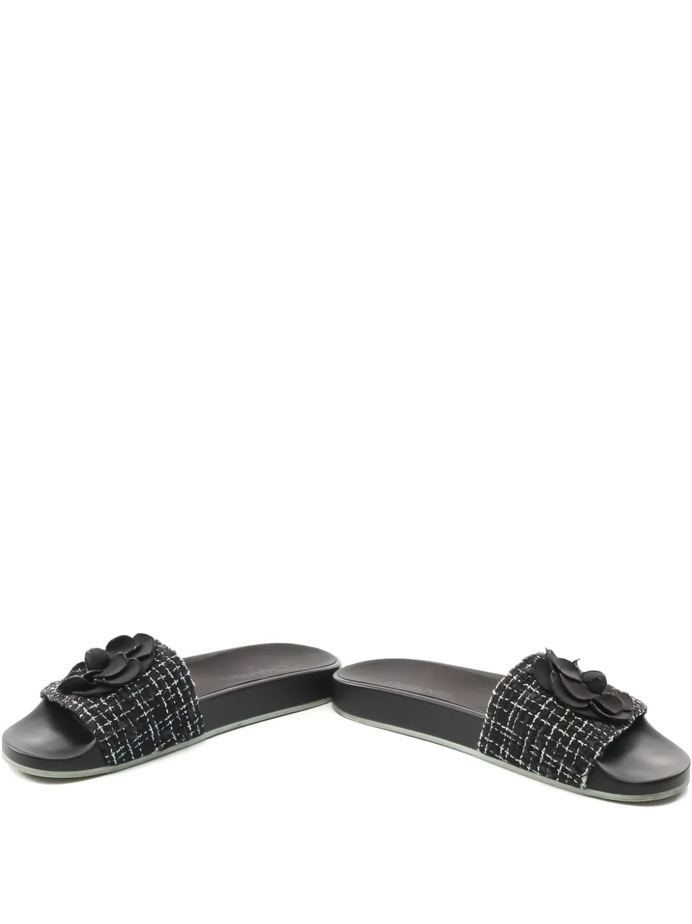 CHANEL Pre-Owned 1986-1988 camellia tweed slides | Image 2