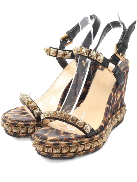 Christian Louboutin Pre-Owned sandalias con estampado de leopardo y tacón de 105mm 2000