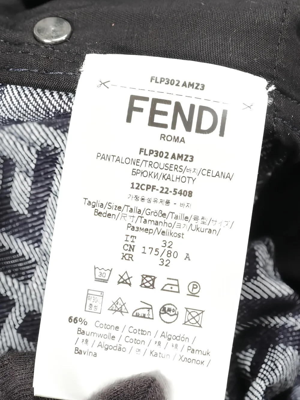 Pre-owned Fendi Zucca-patterned Jeans In Black