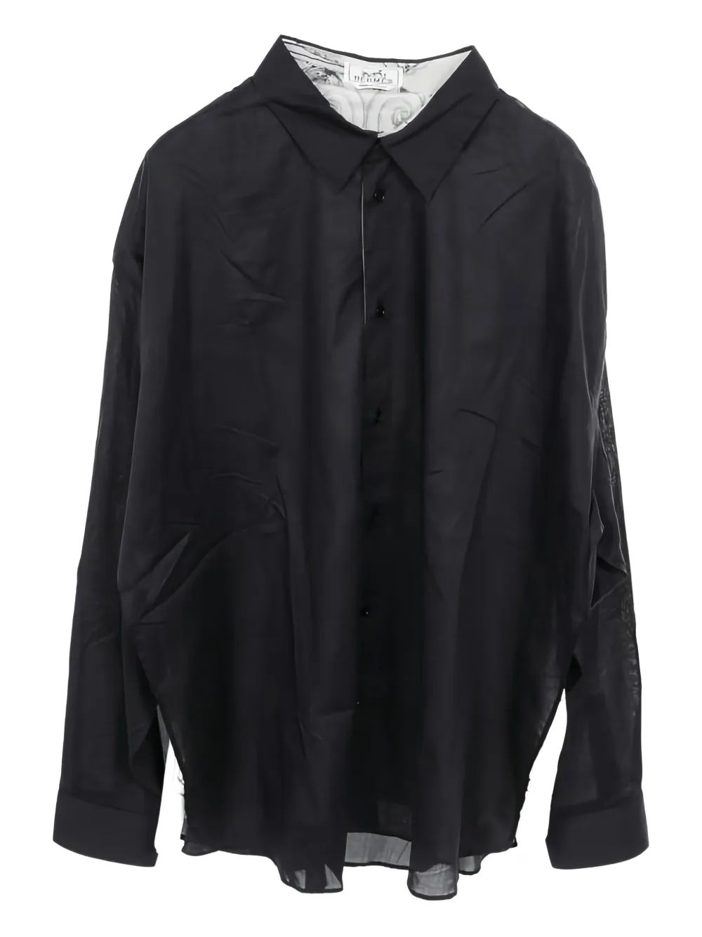 Hermès Pre-Owned camisa de algodón y seda a capas | negro | Image 1