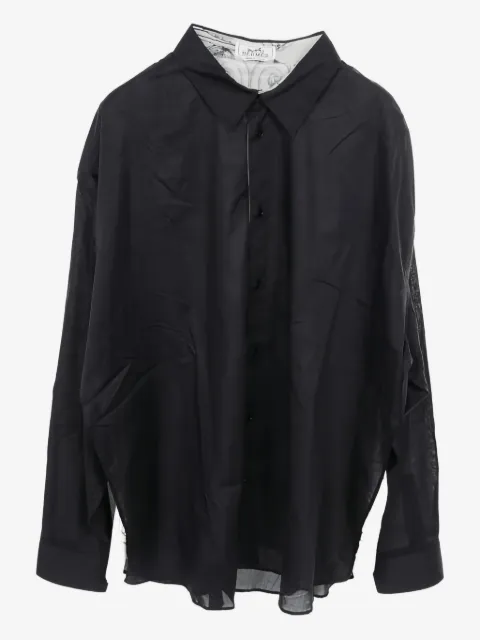 Hermès Pre-Owned camisa a capas de seda y algodón