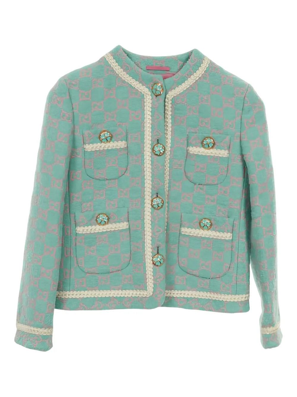 Gucci Pre-Owned wool-cotton tweed jacket | Green | Image 1