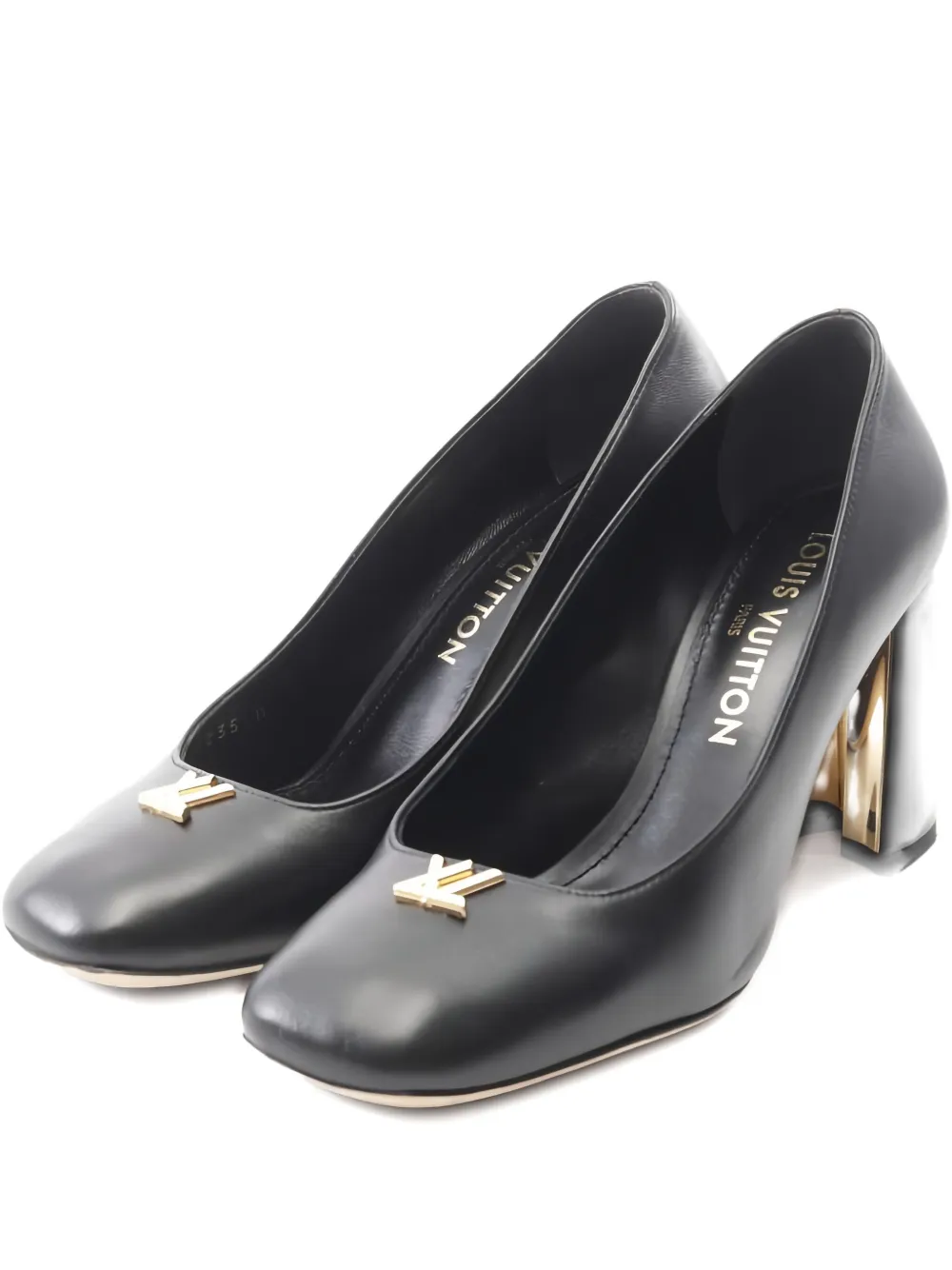 Louis Vuitton Pre-Owned 85mm leather heeled pumps | Black | Image 1