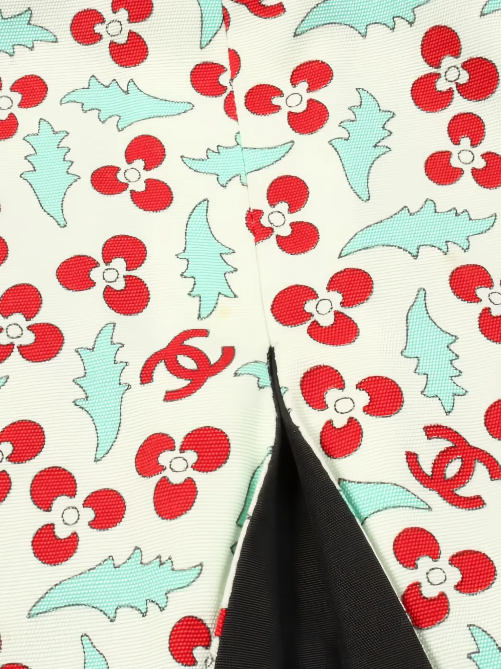 Pre-owned Chanel Coco Mark-print Skirt In Black