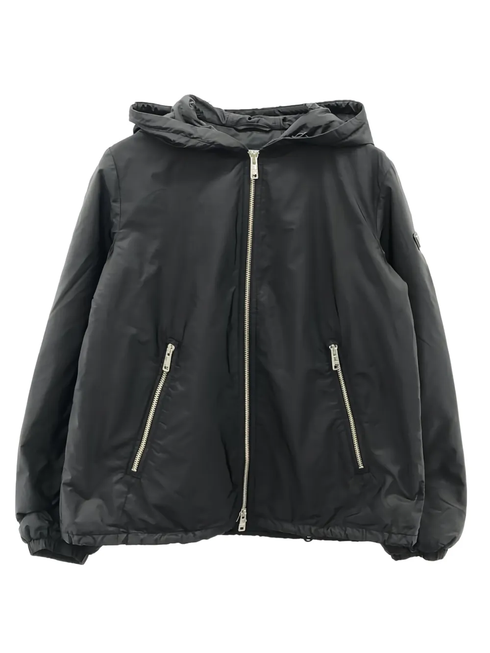 Pre-owned Prada Hooded Zip-up Jacket In Black