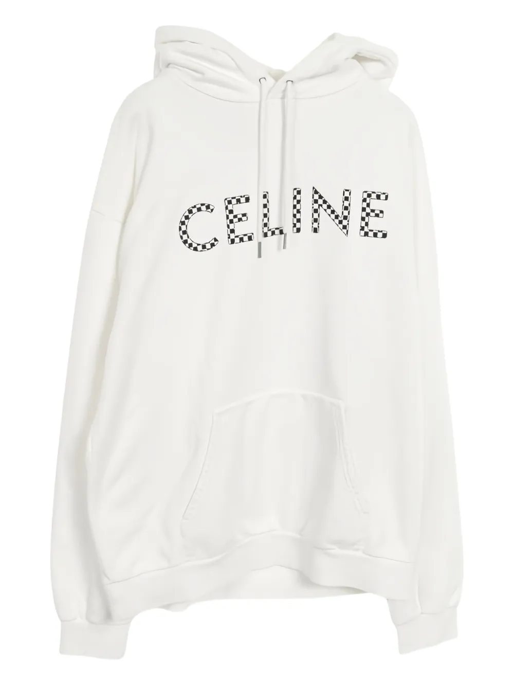 Celine Pre-Owned logo-detail studded hoodie | White | Image 1