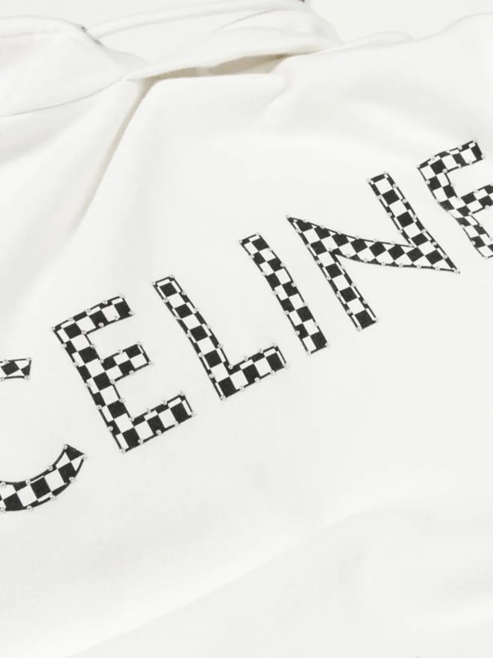 ■ □ CELINEセリーヌ STUDS LOGO PULLOVER 48325 Celine Pre-Owned logo-detail Studded Hoodie | White | FARFETCH