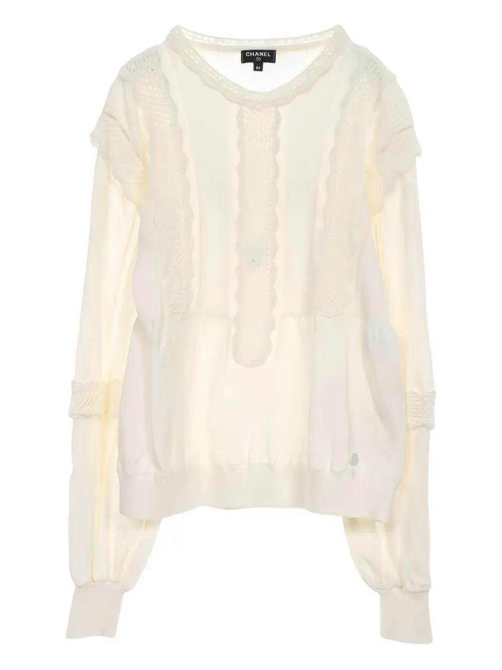 CHANEL Pre-Owned pull à empiècements en dentelle | blanc | Image 1