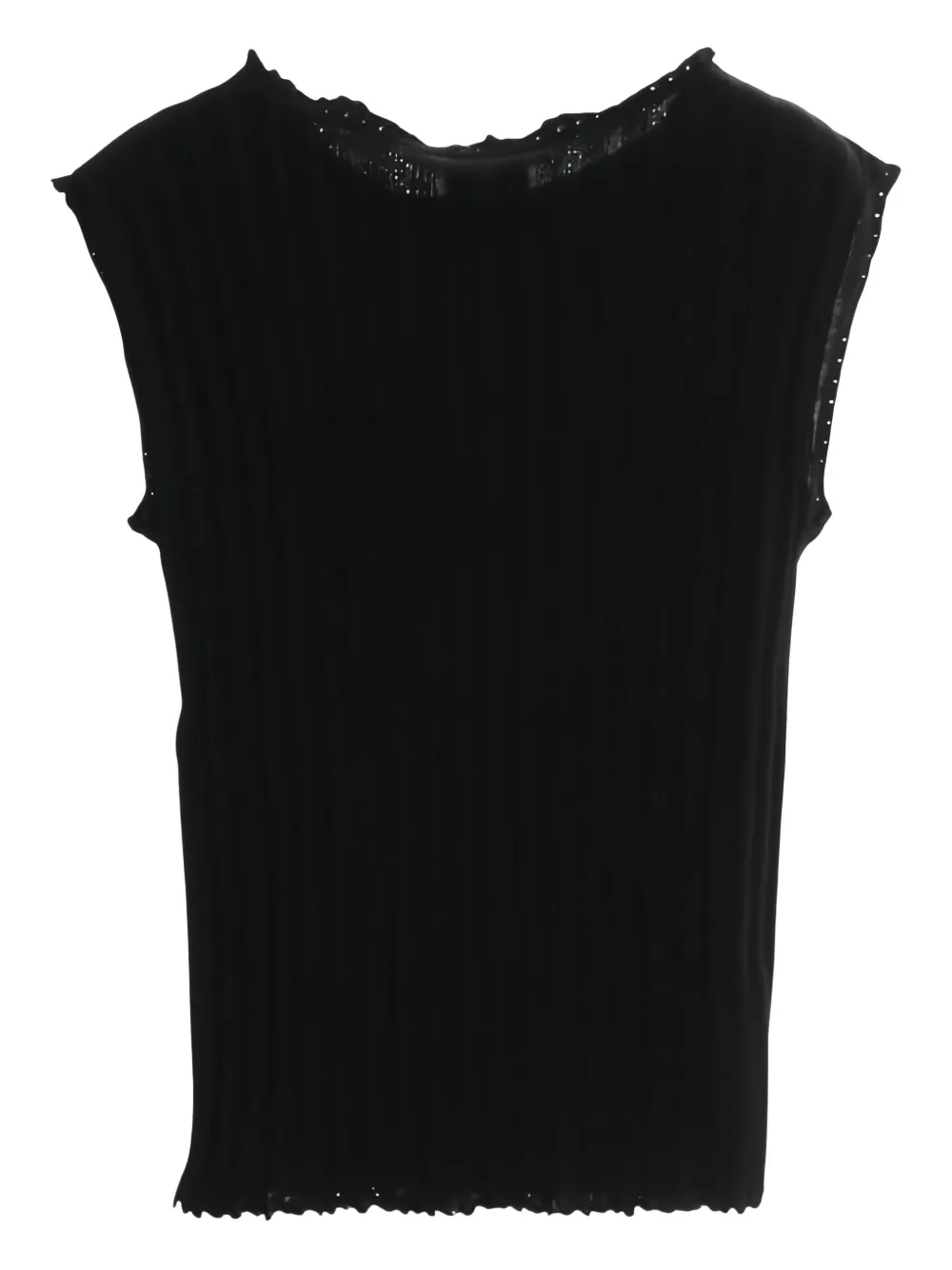CHANEL Pre-Owned ribbed knitted top | Black | Image 1