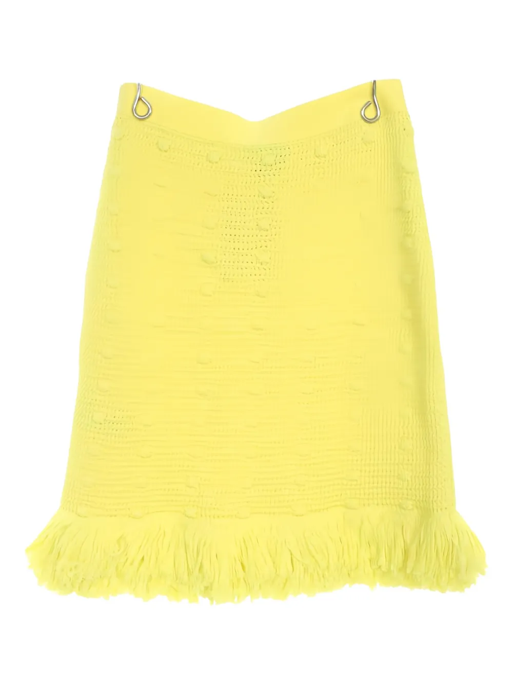 Pre-owned Bottega Veneta 2020s Fringe Mini Skirt In Yellow