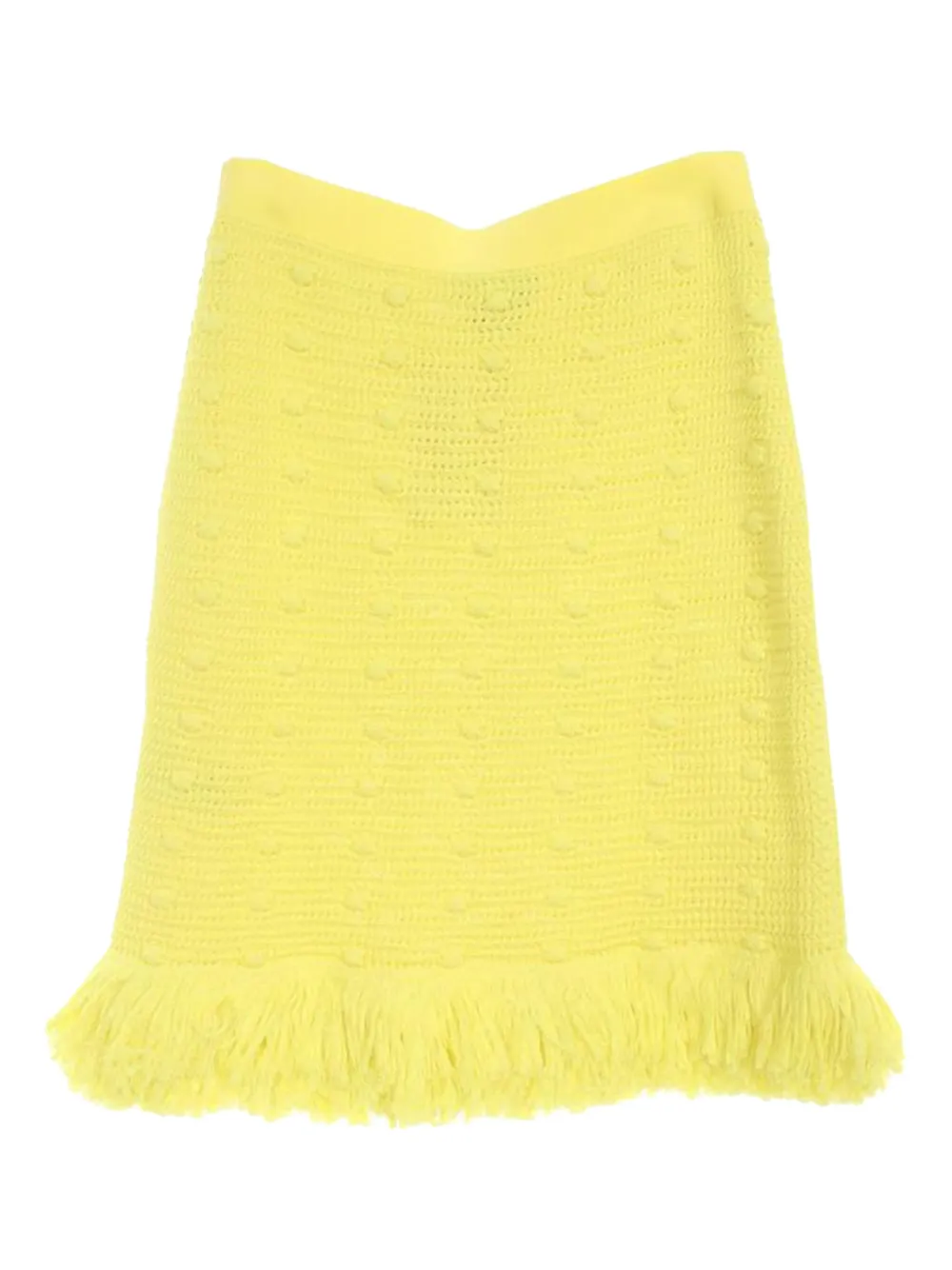 Bottega Veneta Pre-Owned 2020s fringe mini skirt | Yellow | Image 1