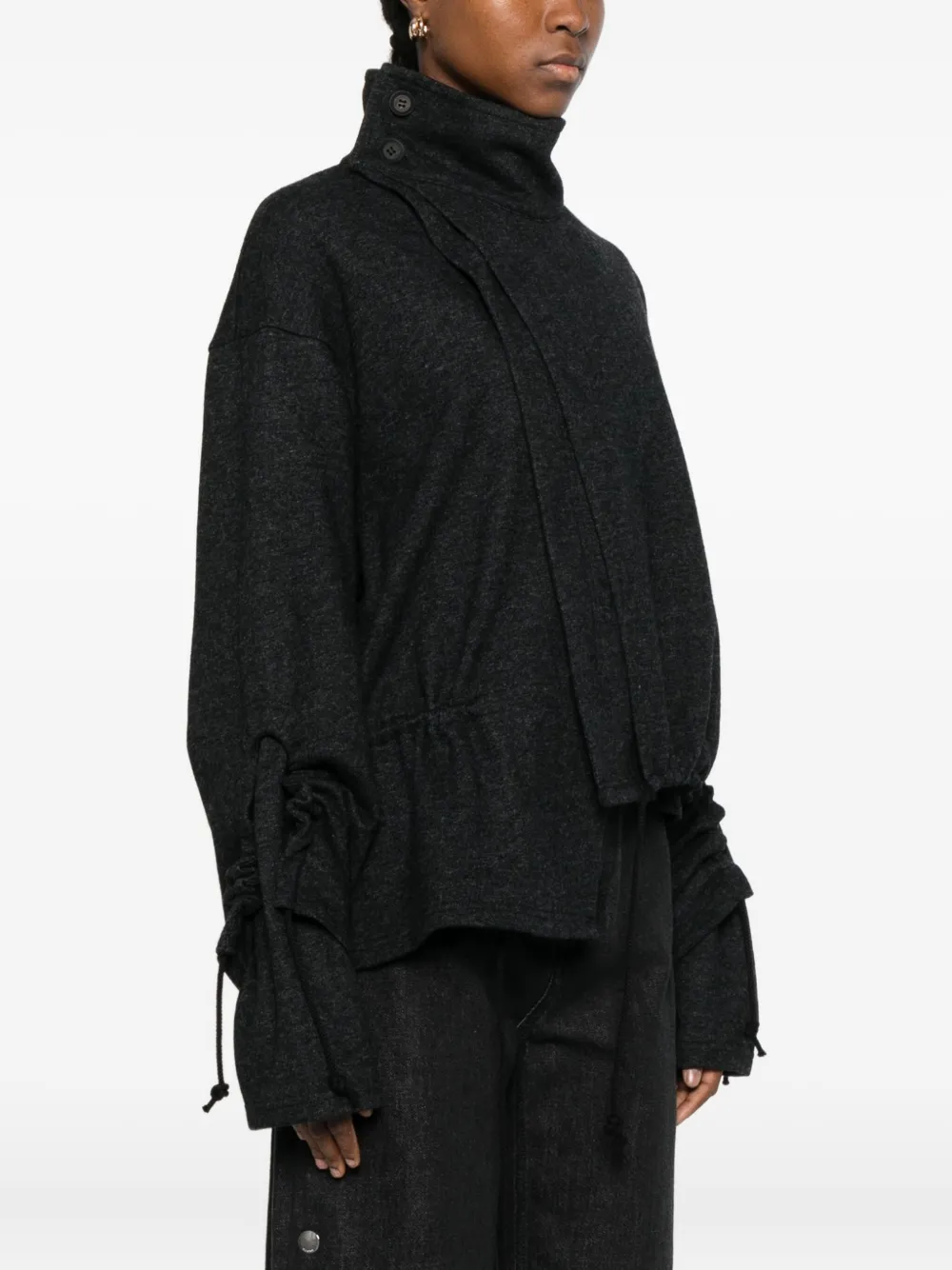 Yohji Yamamoto Trui met trechterhals Grijs