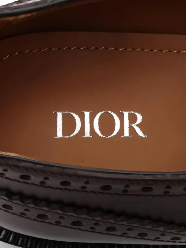 Christian Dior Pre-Owned 2010s Perforated Leather Shoes | Brown