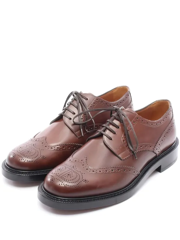 Christian Dior Pre-Owned 2010s Perforated Leather Shoes Brown FARFETCH  IN