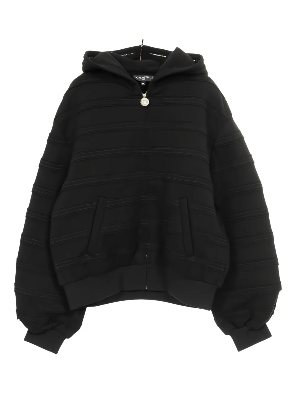 CHANEL Pre-Owned 1986-1988 Coco-mark zip hoodie | Black | Image 1