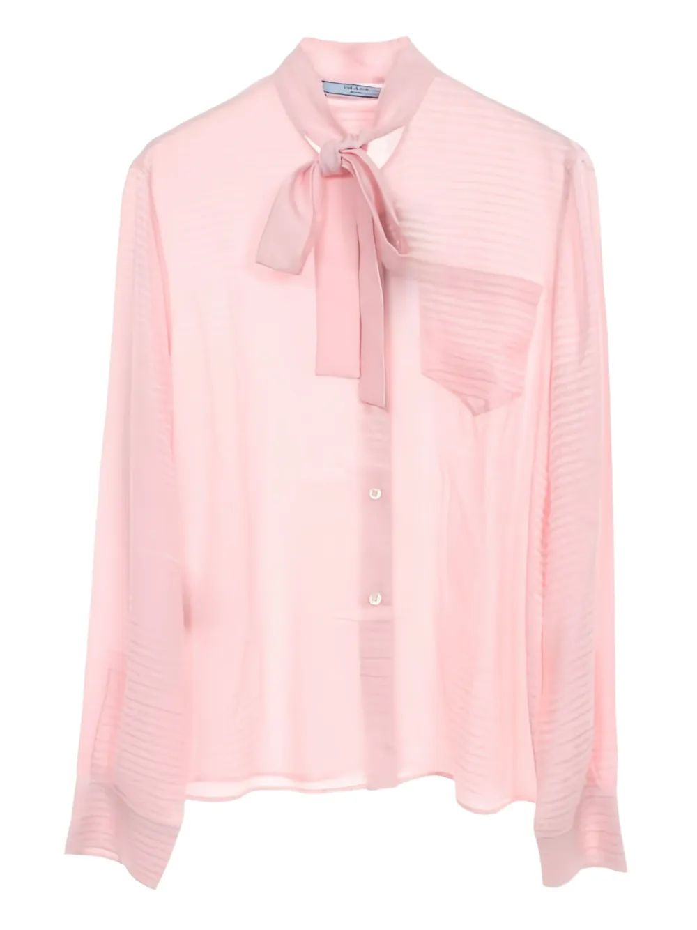Pre-owned Prada 10s Bow-tie Logo Shirt In Pink