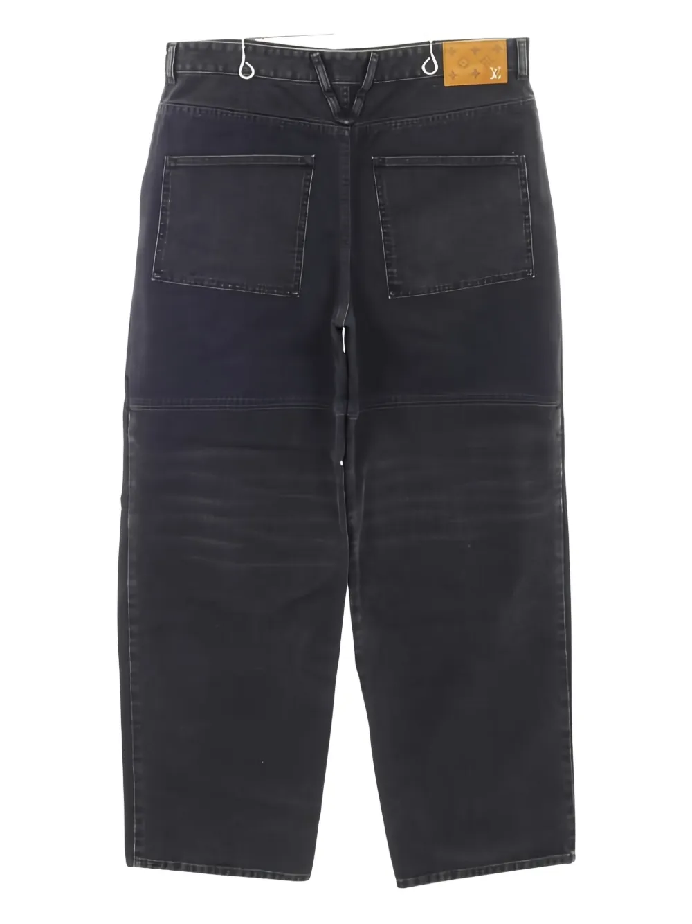 Pre-owned Louis Vuitton 2020s Monogram-detailed Jeans In Black