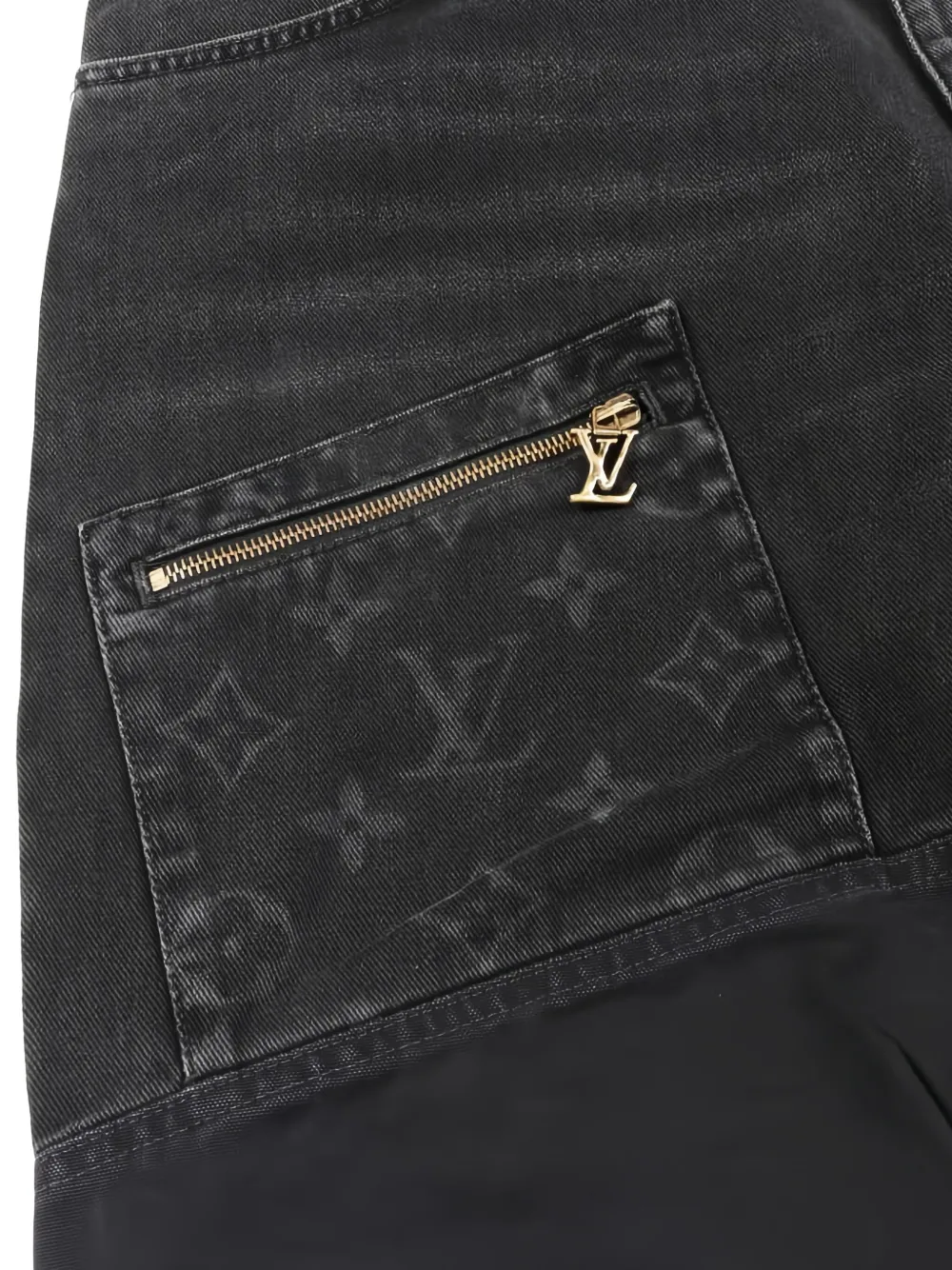 Pre-owned Louis Vuitton 2020s Monogram-detailed Jeans In Black