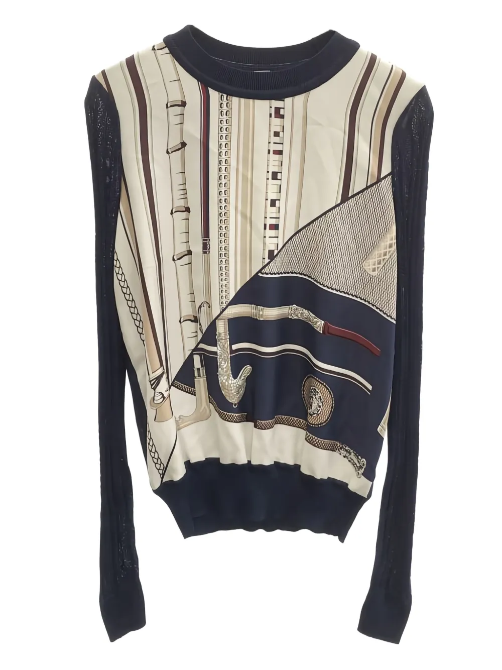 Hermès Pre-Owned 2000s patterned silk shirt | Blue | Image 1