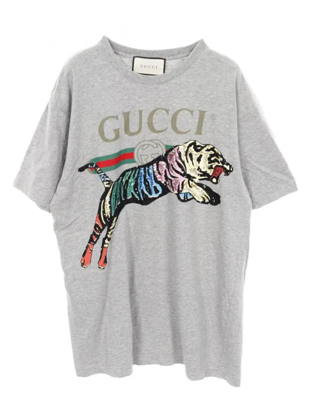 Gucci Pre-Owned 2010s Tiger sequin T-shirt | Grey | Image 1