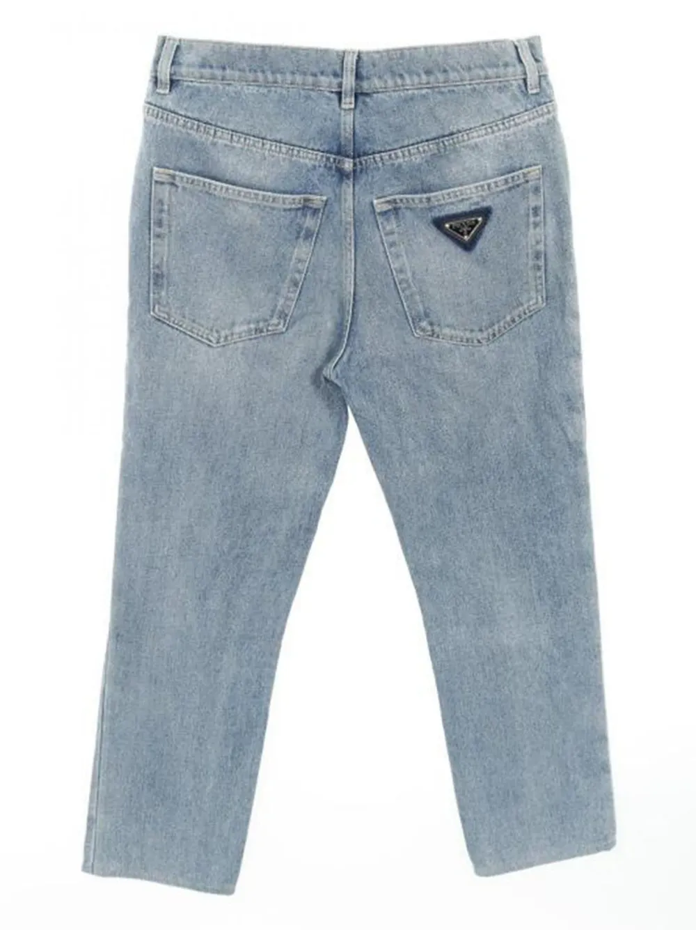 Prada Pre-Owned 2000s 5-pockets triangle-plaque jeans | Image 2