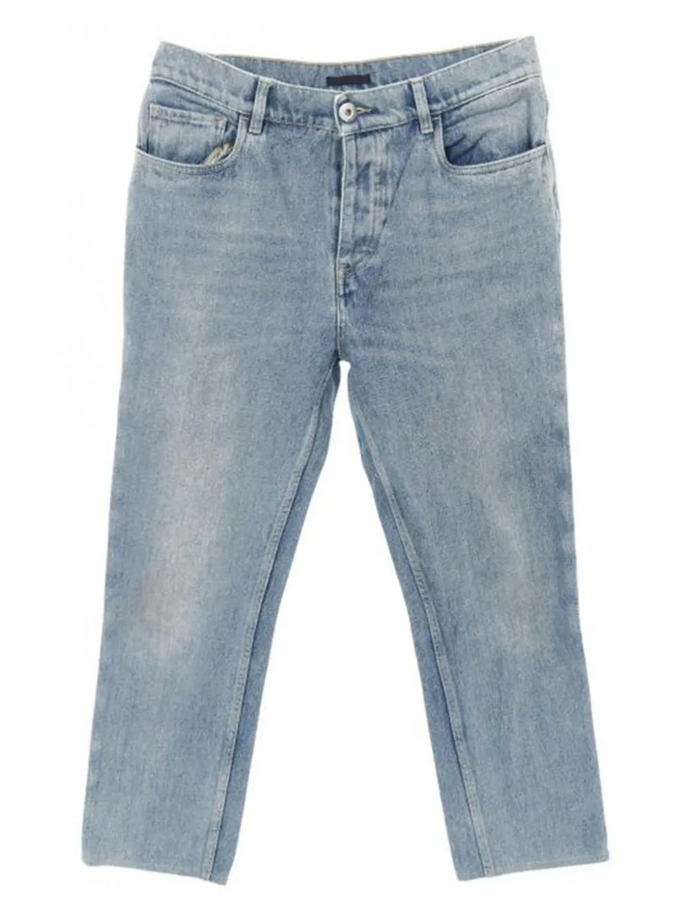 Prada Pre-Owned 2000s 5-pockets triangle-plaque jeans | Blue | Image 1