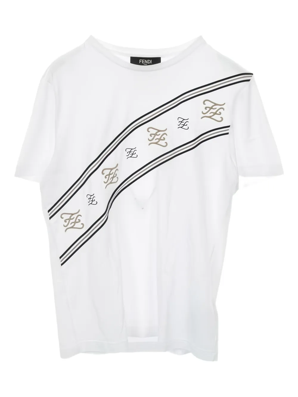 Fendi Pre-Owned 2010s FF calligraphy logo T-shirt | White | Image 1