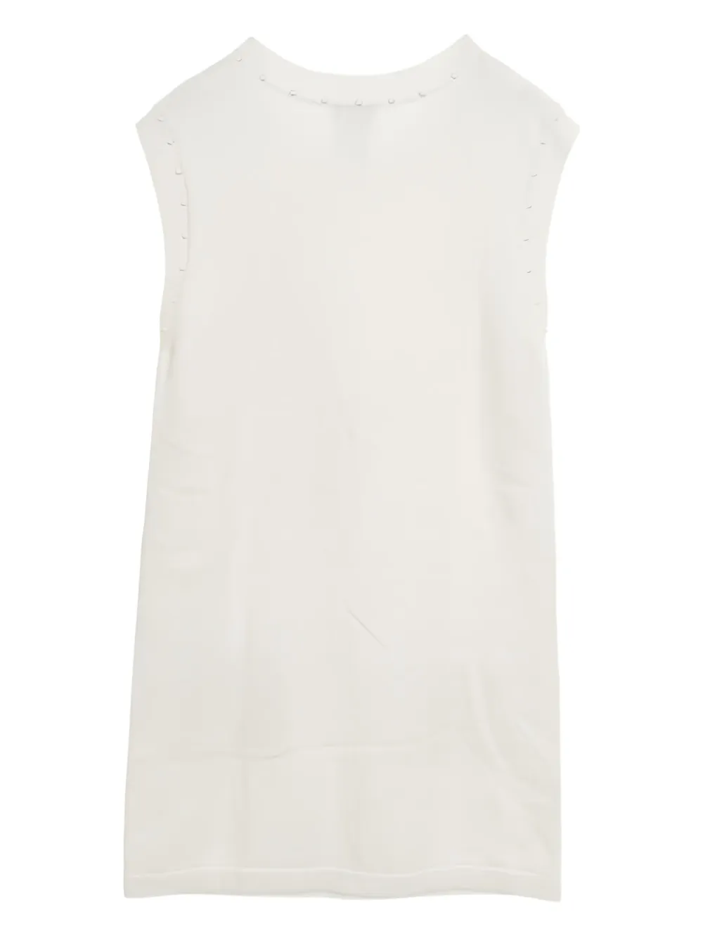 CHANEL Pre-Owned 1986-1988 gebreide mini-jurk met parel afwerking - Wit