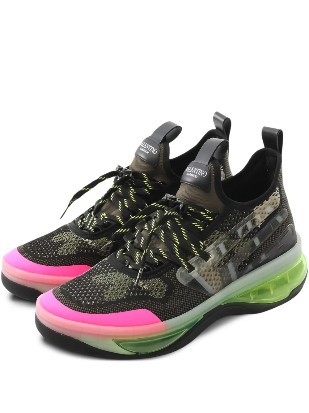Valentino Garavani Pre-Owned 2010s Cloud camouflage bubble-sole sneakers | Green | Image 1