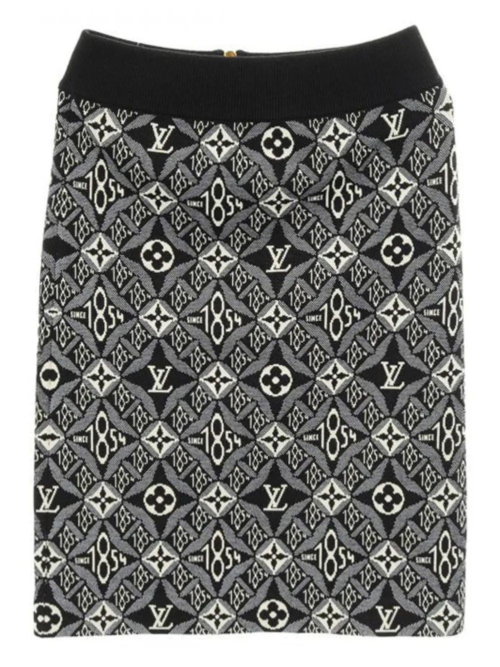 Louis Vuitton Pre-Owned 2010s monogram jacquard mini skirt | Black | Image 1
