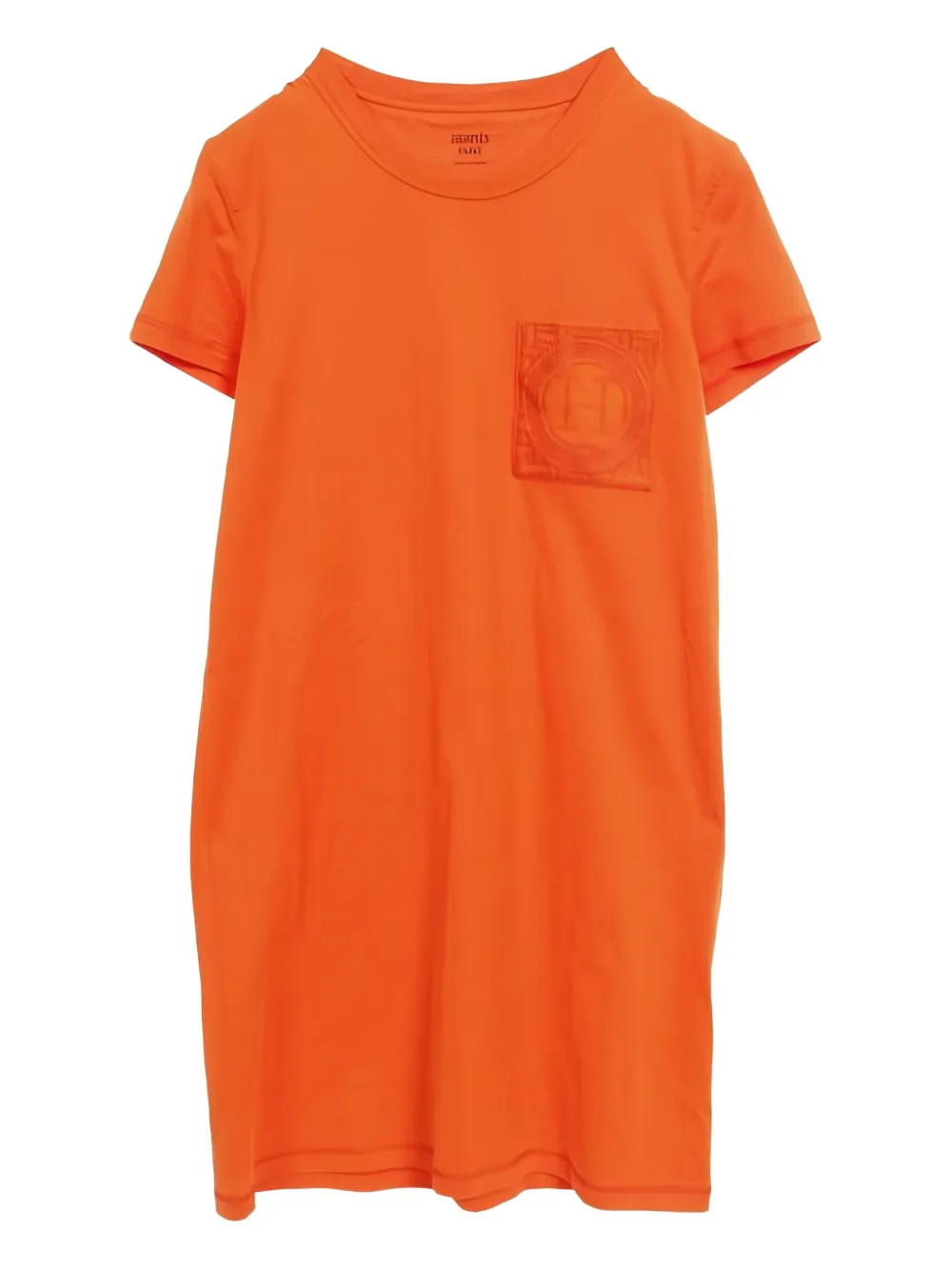 Hermès Pre-Owned 2010s Mosaic embroidered-pocket mini dress | Orange | Image 1