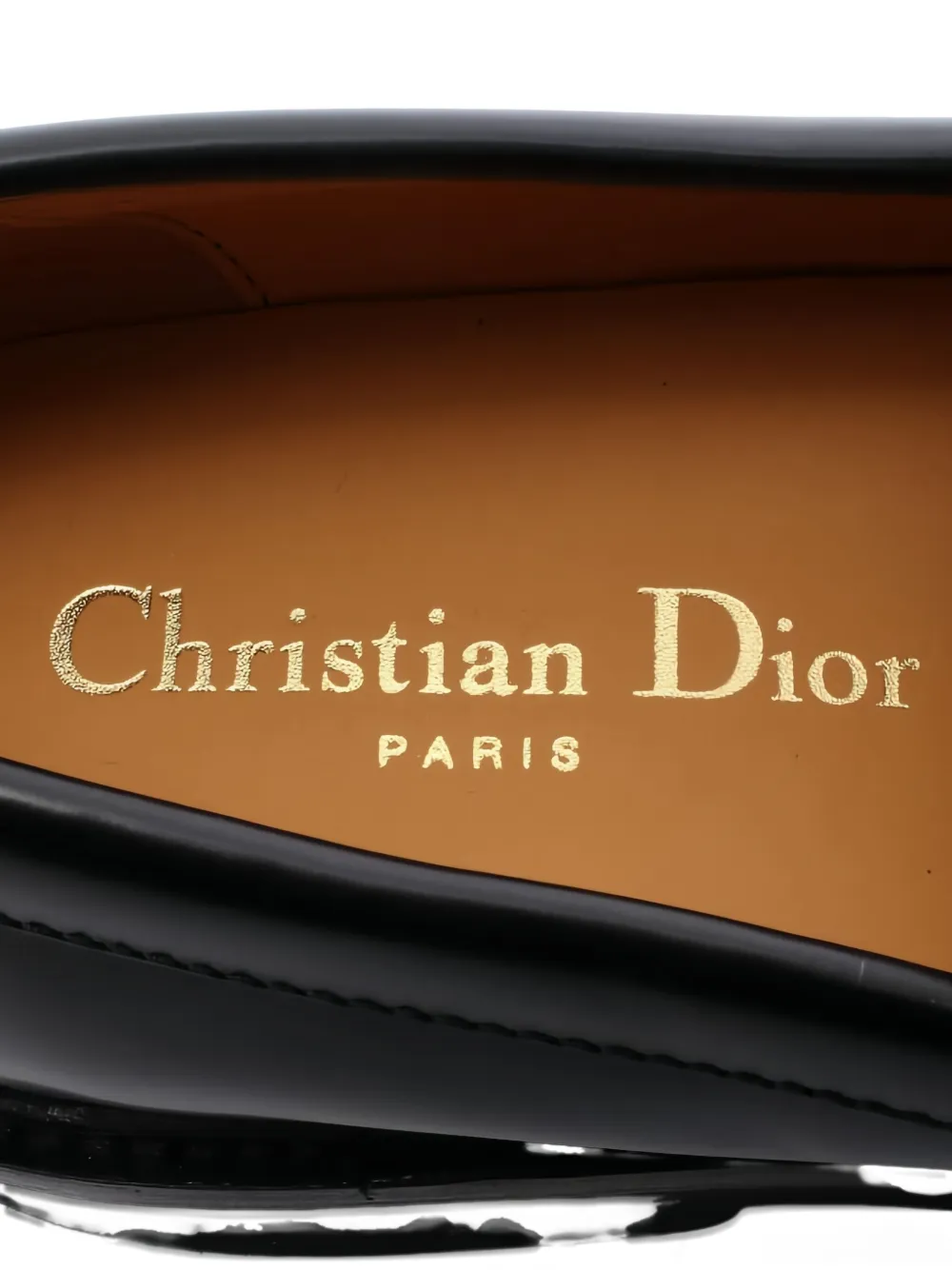 Pre-owned Dior 2010s Logo-plaque Leather Loafers In Black