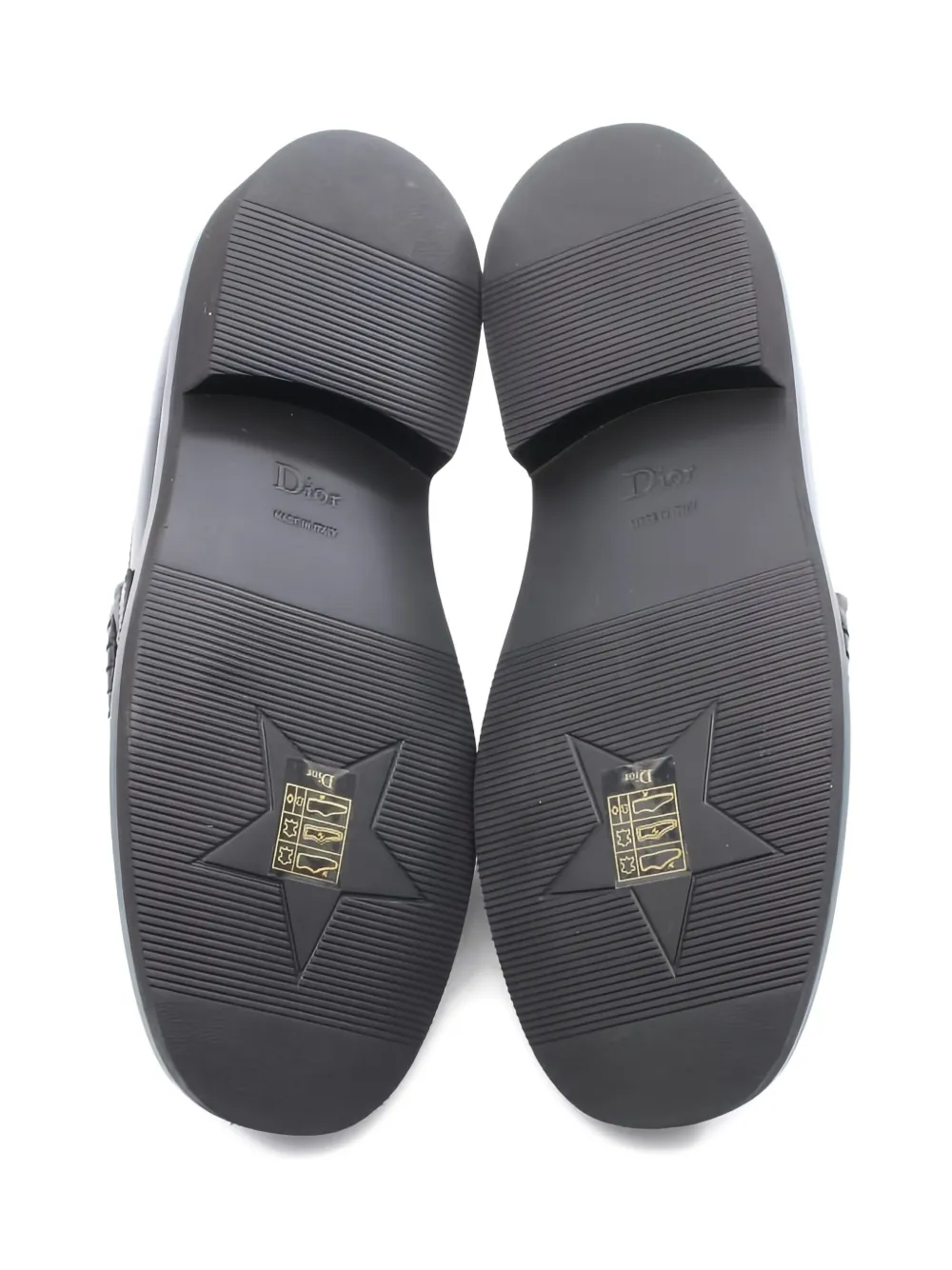 Pre-owned Dior 2010s Logo-plaque Leather Loafers In Black