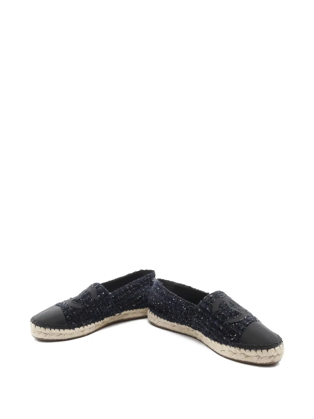 CHANEL Pre-Owned 1986-1988 Coco Mark tweed espadrilles - Blauw