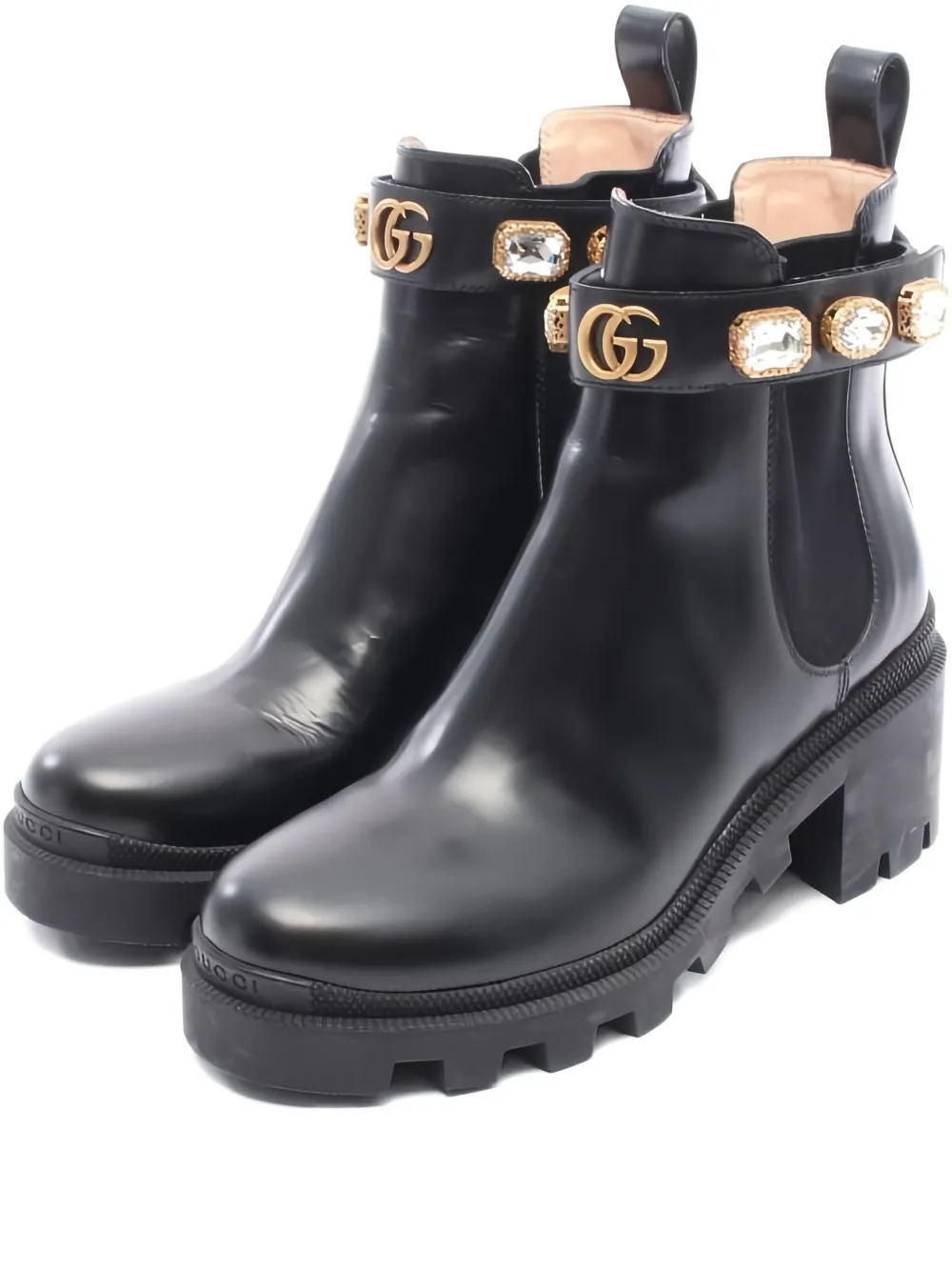 Gucci Pre-Owned 2010s 55mm GG Marmont leather Chelsea boots | Black | Image 1