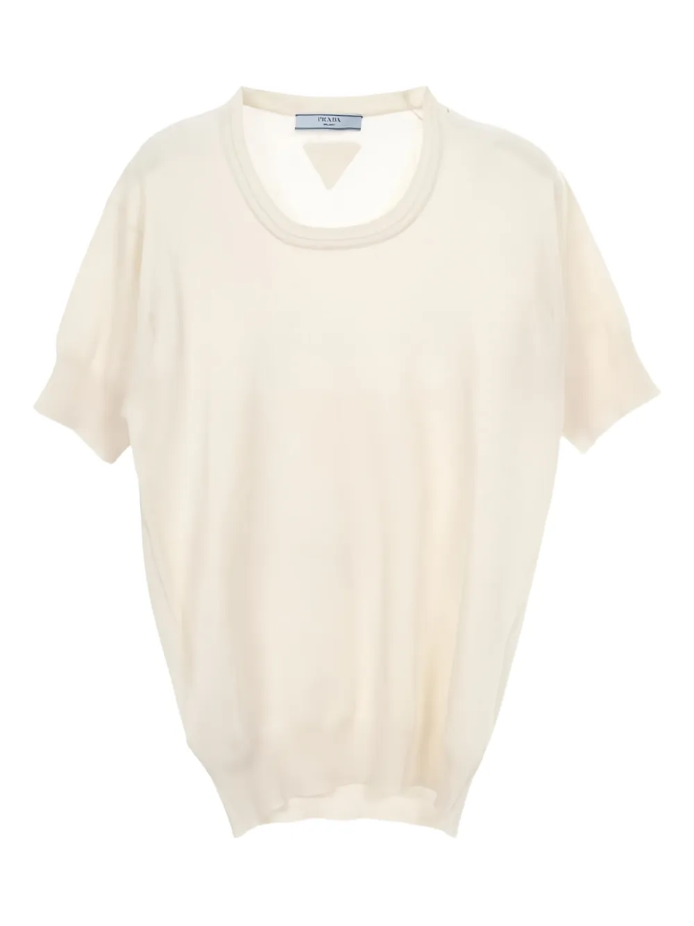 Pre-owned Prada 2010s Crew-neck Short-sleeve Sweater In White